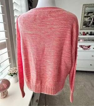 LOFT Pink Crew Neck Hi Lo Sweater Small NWT thumbnail 3