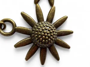 Handmade Antique Bronze Sunflower Dangle Earrings thumbnail 5