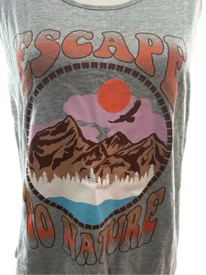 Miken Gray Tank with Mountain Sunset Graphic thumbnail 2