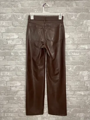 Abercrombie & Fitch The 90’s Relaxed High Rise Faux Leather Straight Leg Pants thumbnail 3