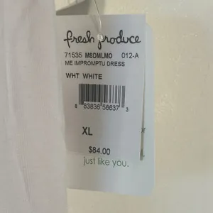 Fresh Produce Mary Ellen Impromptu Dress White Sleeveless Midi Smocked‎ XL NEW thumbnail 4