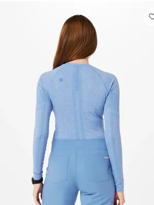 Salta Seamless Long-Sleeve Under scrub Ceil Blur Size Small NWT thumbnail 3