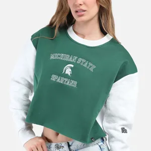 Hype and Vice NWT Michigan State Rookie Sweater Pullover Raglan Fleece Cropped thumbnail 2