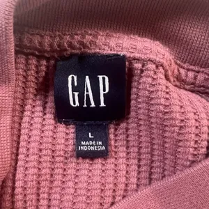 Gap Oversized Waffle Knit Mock Neck Top T-Shirt Womens Large Berry Slouchy Boxy‎ thumbnail 9
