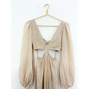 Indah Julie Maxi Dress Size Small Cream Cut Out Boho Lightweight Beach thumbnail 5