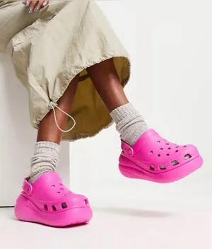 CROCS Crush Classic platform Clog hot pink size women’s 9 / men’s 7 thumbnail 1