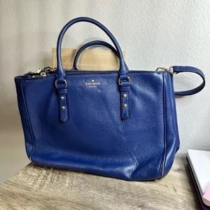 Kate Spade Women’s Blue Mulberry Street Pebbled Leather Bag thumbnail 1