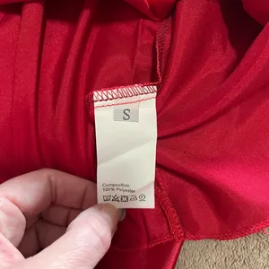 Elegant Vintage Red Satin Maxi Slip Dress Lace Trim Sleepwear Women’s Sz S EUC thumbnail 5