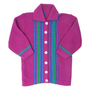 Vintage 70s Purple Collared Cardigan Sweater thumbnail 1