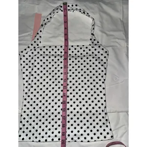 Halter Tank Top Set Solid Black‎ and White Polka Dot Square Neck 2 Pack Black Size XS thumbnail 12