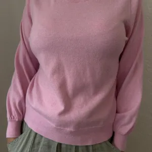 J.Crew Pink Cotton Cashmere Puff Sleeve Crewneck Sweater Medium thumbnail 2
