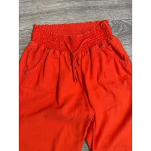 Ci Sono Womens Orange Pants Size M Linen Blend‎ Smocked Waist Wide Leg Coastal thumbnail 12