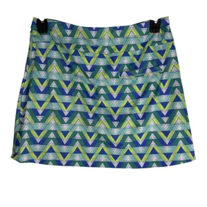 Lillie Grace Womens Skort Geometric Print‎ Blue Athletic Golf Tennis Skirt M thumbnail 7