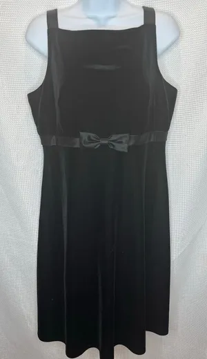Vintage 90's‎ Shelli Segal Velvet Black Dress Regency Dark Coquette Goth SIZE 12 thumbnail 1