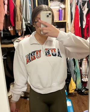 Auburn Bookstore quarter zip sweatshirt White Size M thumbnail 1