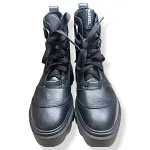 Sorel Caribou X Boots Black Leather Platform Lace Up Gorpcore Women 9 NL5015-010 thumbnail 5