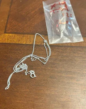 X19 1.25g 20inch damged scrap has knot 925 sterling silver thumbnail 1