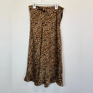 2bella Leopard Print Satin Midi Dress Size M | Animal Print Slip Skirt thumbnail 2