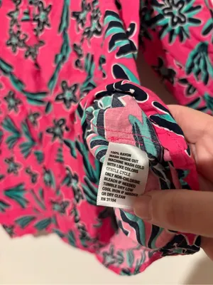 Crown & Ivy floral notch neck blouse‎ pink blue size large thumbnail 4