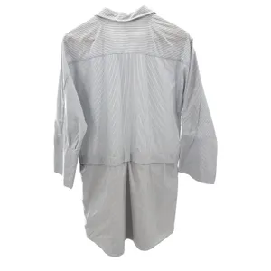 VETTA Capsule Convertible Shirt Dress Blue White Stripe Minimalist M Office NEW thumbnail 12