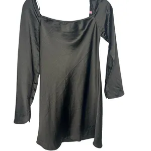 Princess Polly Satin Dress Size 6 Mini New Years Eve Cowl Neck Long Sleeve Party thumbnail 2