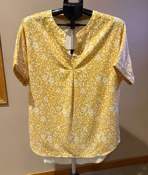 Amazon Yellow and White Floral Blouse thumbnail 1