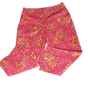 Lilly Pulitzer pink butterfly Capri pants size 8 thumbnail 2