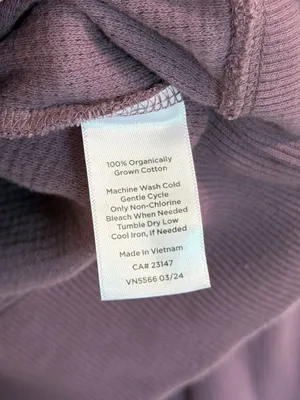 Organic Cotton Waffle-Knit Hooded Pullover Top Dusty Plum thumbnail 5