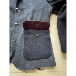 Ted Baker‎ London Blue Wool Sleeve Textured Coat Jacket Removable Collar Size 6 thumbnail 4