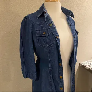 Hera Denim Jean Long Jacket or Dress Blue Small thumbnail 2