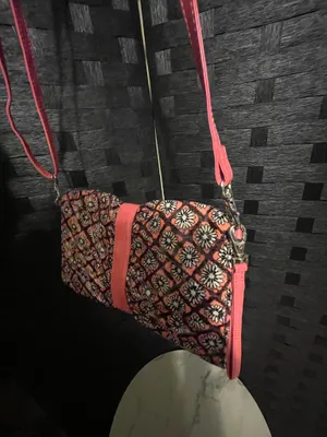 Vera Bradley Pink Brown Crossbody Floral Clutch Bag Vinyl Multiple Wear Classic thumbnail 6
