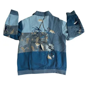 Indigo Rein Indigo Moon Women's Patchwork Floral Embroidered‎ Jacket Color Block Boho Size M thumbnail 3
