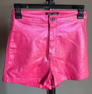 Jc jq nwt bubblegum Barbie metallic pink size medium disco shorts thumbnail 1
