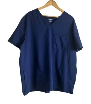 Scrubstar Unisex Minimalist Professional Scrub‎ Top 2XL Indigo V-Neck Utility thumbnail 1