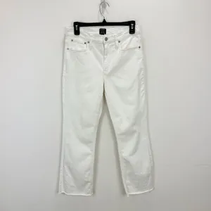J.Crew Flare Crop White Jean Signature Stretch Denim Mid Rise Womens US 28 thumbnail 5