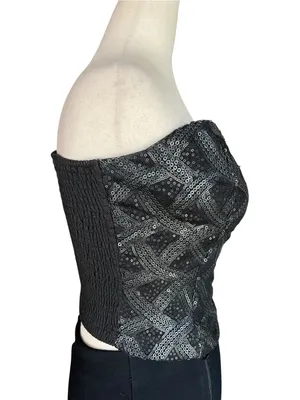 Y2K Body Central black strapless sequin top thumbnail 5