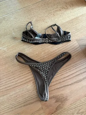 Frankie's Bikinis Brown Polka Dot Two-Piece Bikini thumbnail 2