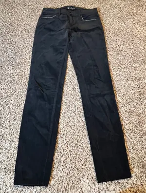White House Black Market The Skinny Black Velvet‎ Pants Metallic Trim Size 2 thumbnail 1