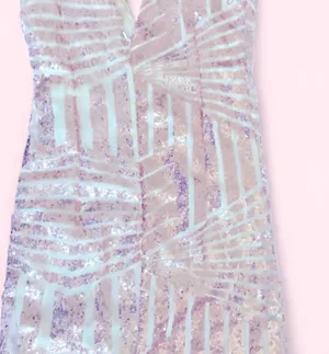 Sequin Beige Skirt Gold Size M thumbnail 2