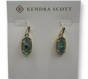 Kendra Scott Lee Gold Drop Earrings in Lilac Abalone NWT thumbnail 1