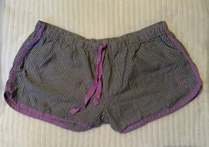 Victoria's Secret Striped Pajama Shorts Purple Gray Size S Small thumbnail 1