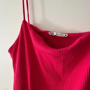 Zara Hot Pink Ribbed Bodysuit‎ Spaghetti Straps thumbnail 2