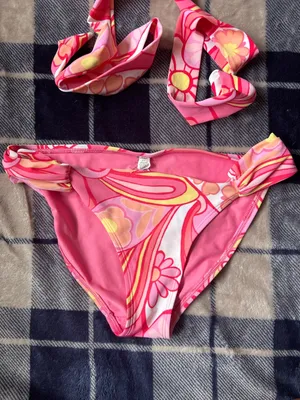 aerie Pink Floral-Print Padded Bikini Top 34B y M thumbnail 2