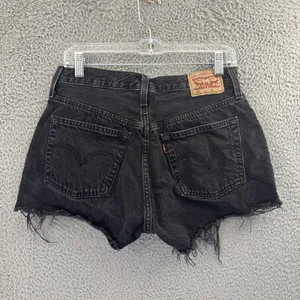 Levi's 501 Original Fit High Rise Denim Jean‎ Shorts 2.5" Festival Women's 28 thumbnail 2