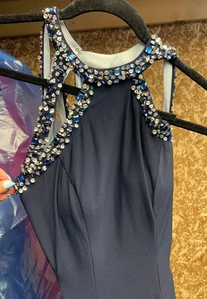 Macy's Blue Prom Dress thumbnail 2