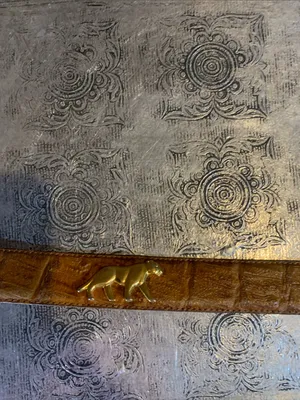 Vintage Leather Belt with Gold Animals thumbnail 2