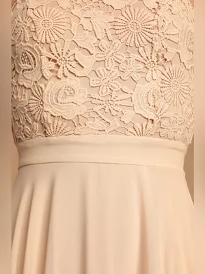 Lulus Picture Perfect Blush Lace Maxi Dress Size Small NWT thumbnail 5