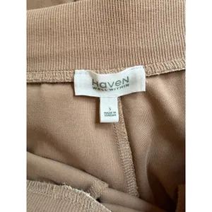 Haven Well Within Taupe Wide Leg Lounge Pants Small Cotton Travel Quiet Luxury thumbnail 8