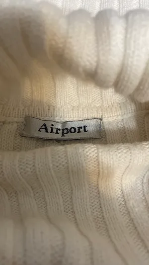 Airport Cropped cream sleeveless turtleneck sweater - size Small thumbnail 5