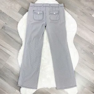 Grane Y2K Seersucker Stripe Low Rise Wide Leg Trouser Pants Blue White Juniors‎ thumbnail 4